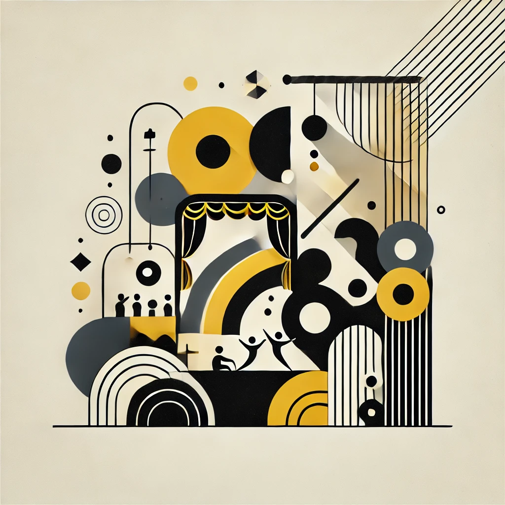 Illustration abstraite théâtre et improvisation